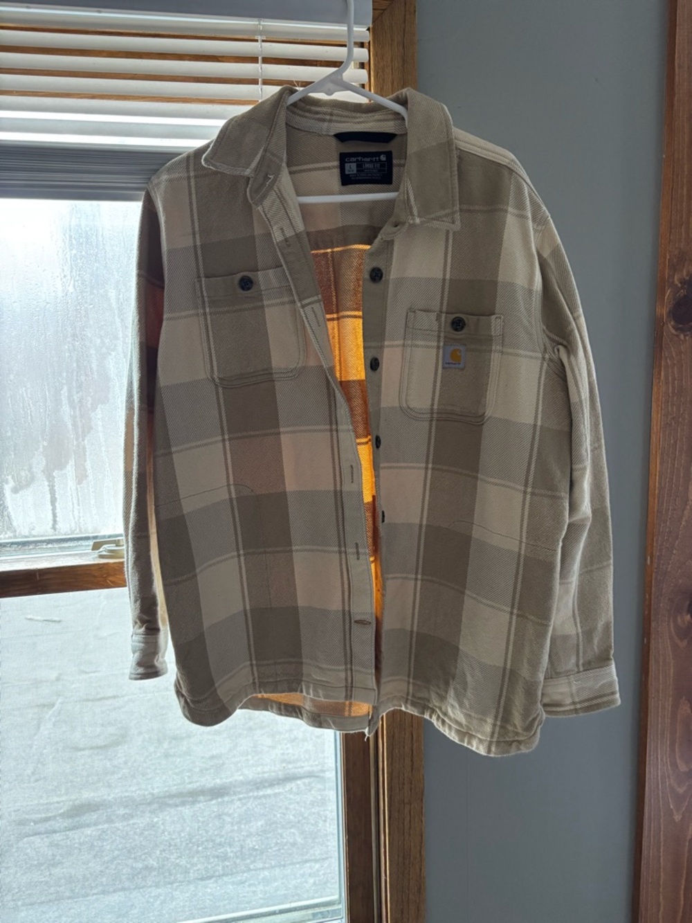 Carhartt Tan/Cream Plaid Shirt Jacket
